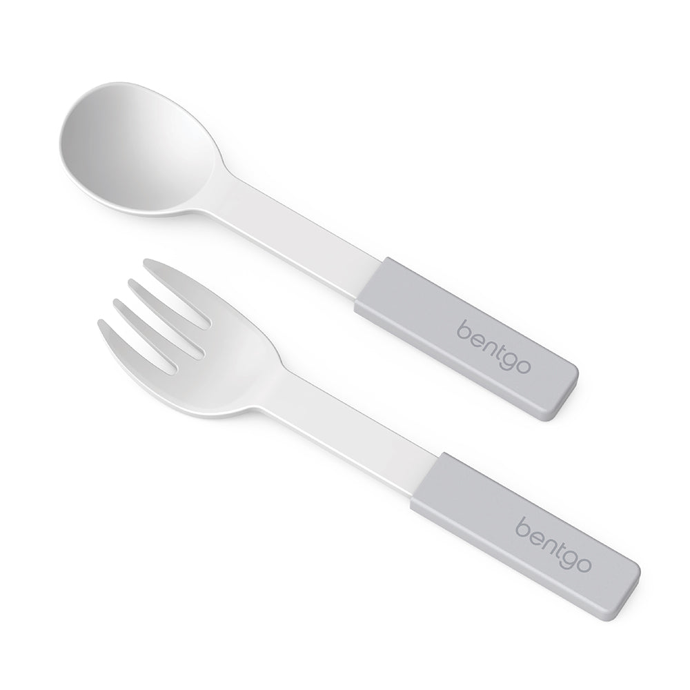 Bentgo Kids Stainless Steel Utensil Set - Reusable Fork, Spoon & Storage Case - High-Grade BPA-Free Stainless Steel, Easy-Grip Handles, Dishwasher