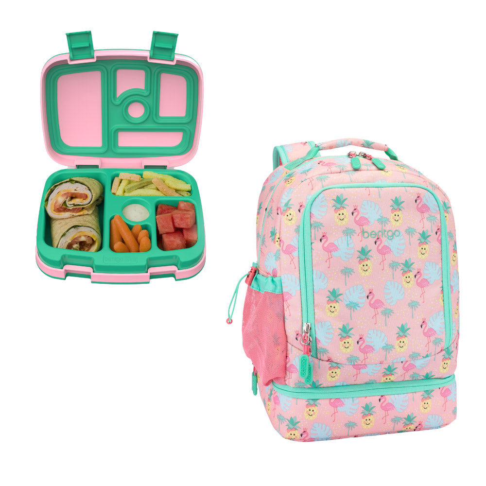 BENTGO Kids' 2-in-1 16.5” Backpack & Insulated Lunch Bag - Dinosaurs