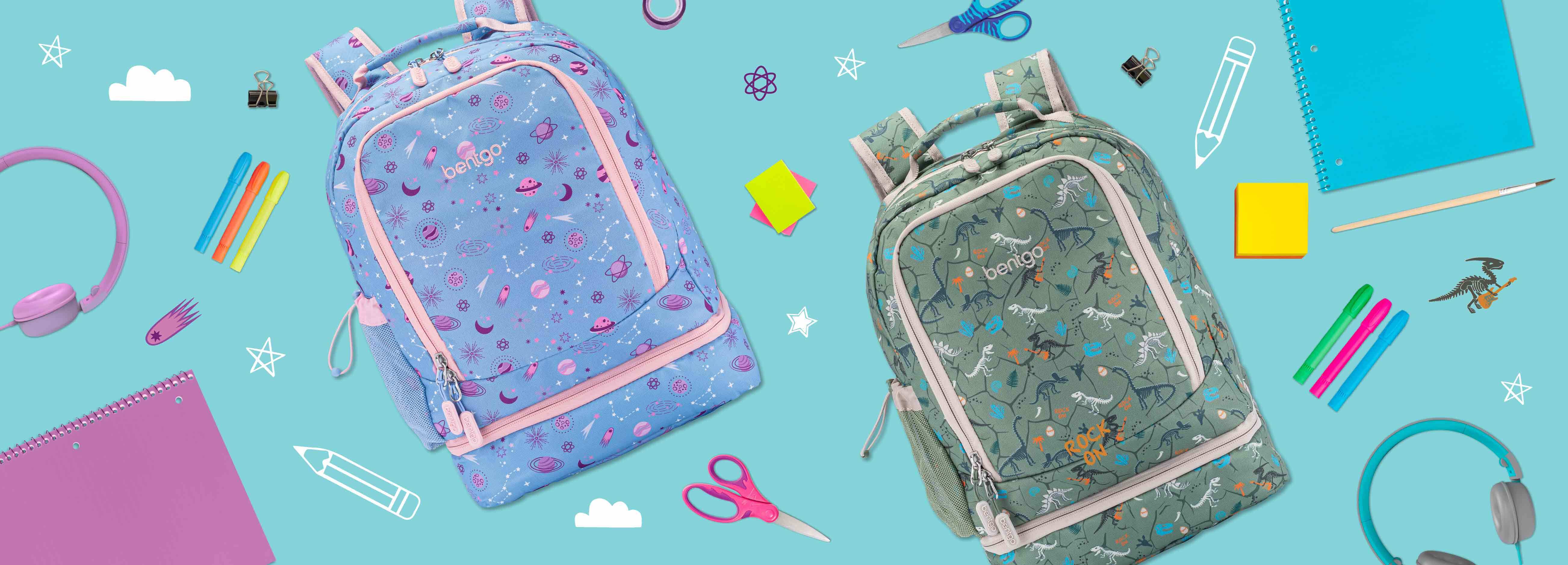  Bentgo® Kids Lightweight 14” Backpack in Unique Prints for  School, Travel, & Daycare - Roomy Interior, Durable & Water-Resistant  Fabric, & Loop for Lunch Bag (Unicorn)