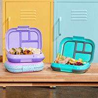 Bentgo Kids Chill Lunch Box - Confetti Designed Leak-Proof Bento & Removable Ice Pack 4 Compartments, Microwave Dishwasher Safe, Patented, 2-Year