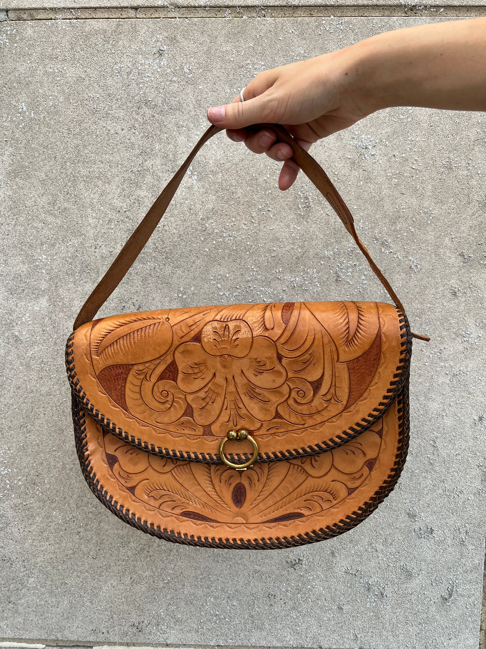 Vintage Simulated Brown Tooled Leather Purse – The Hip Zipper