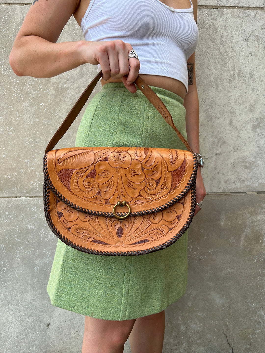 Vintage Simulated Brown Tooled Leather Purse – The Hip Zipper