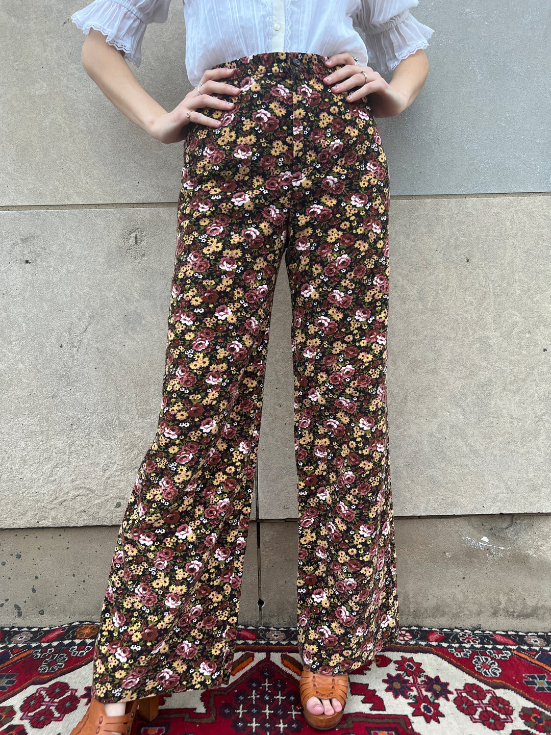 70s Gray High Waisted Bell Bottom Pants, A Smile, Inc.