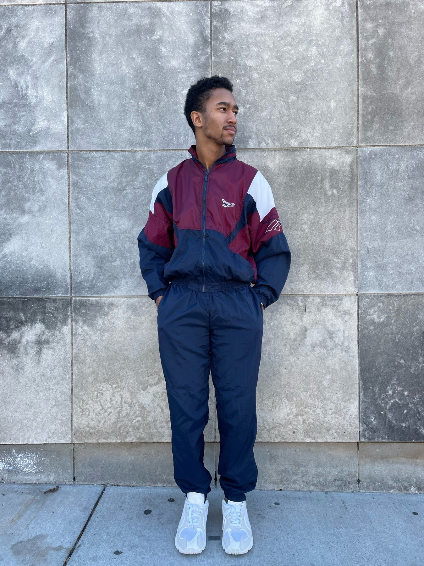 Burgundy Nylon Tracksuit, – Hip Zipper Nashville