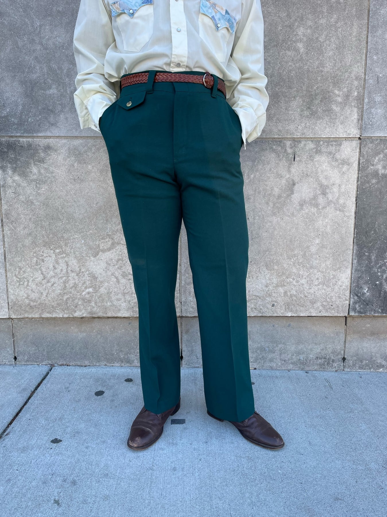 70s Green Bell Bottom Polyester Pants, Levis Panatela Signature Collec –  The Hip Zipper Nashville