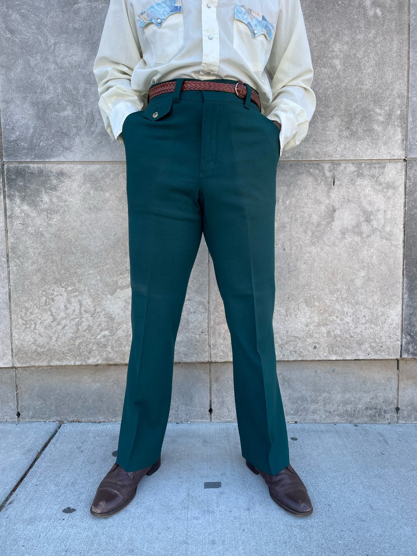 70s Green Bell Bottom Polyester Pants, Levis Panatela Signature Collec –  The Hip Zipper Nashville