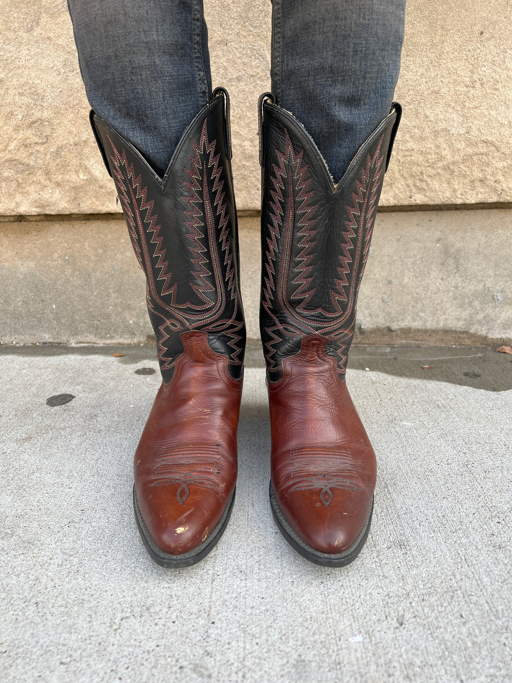 70s Black Leather Lace Up Knee High Boots