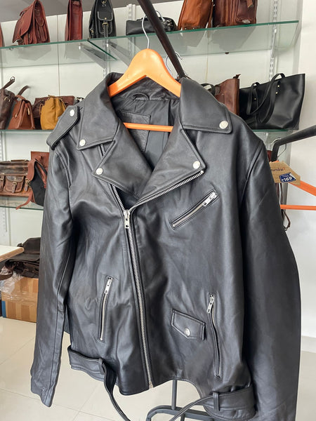 BLK DNM Men's Leather Jacket 5, Black, Medium - Walmart.com