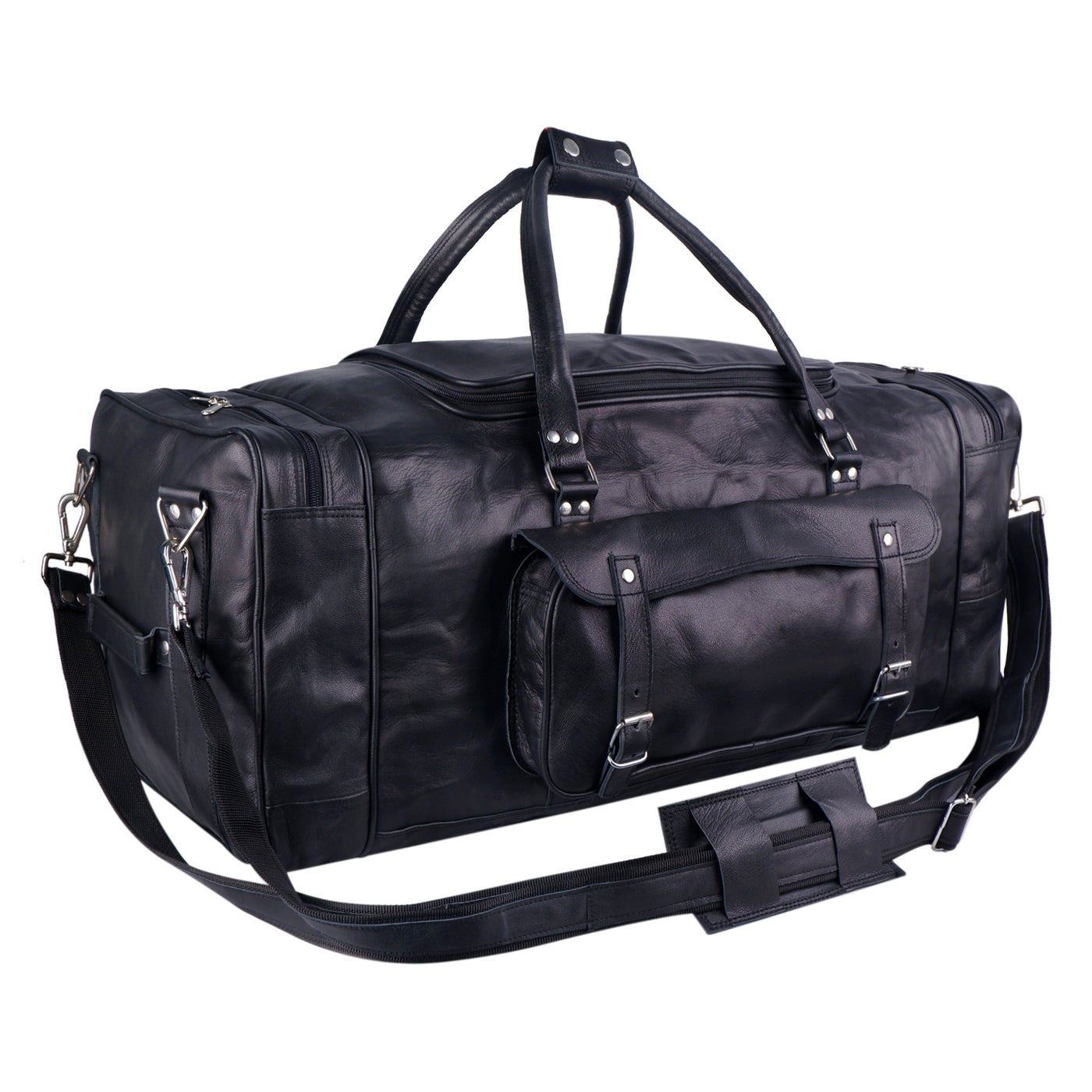 Dark Knight Black Leather Duffle Bag | Travel Bag For Men | MaheTri