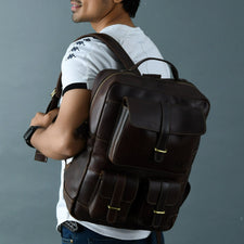 MaheTri Portland Buffalo Leather Backpack | Leather Shoulder Bag