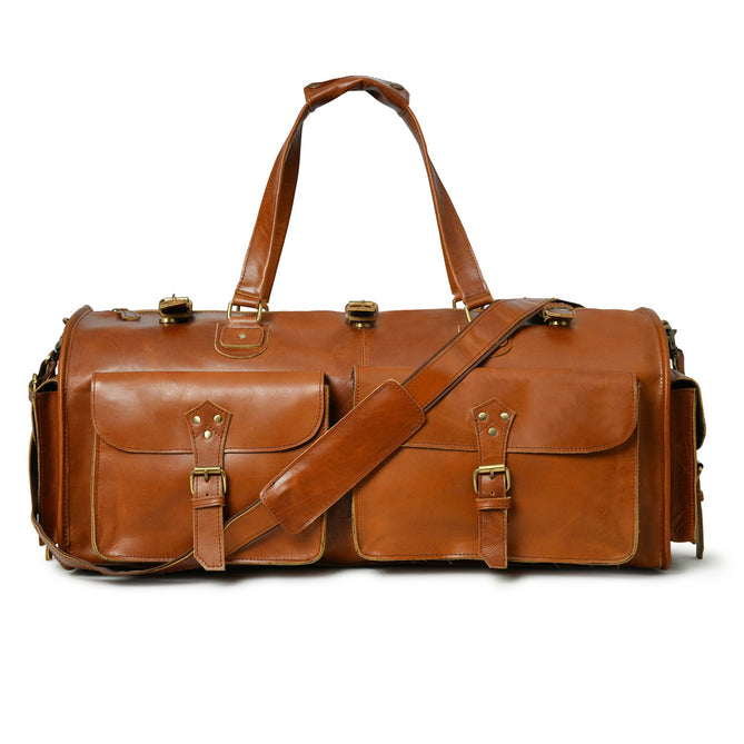 Fenrich Leather Travel Duffle Bag For Men