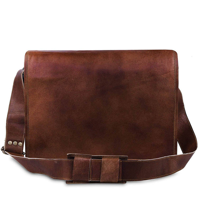 dark brown leather satchel bag