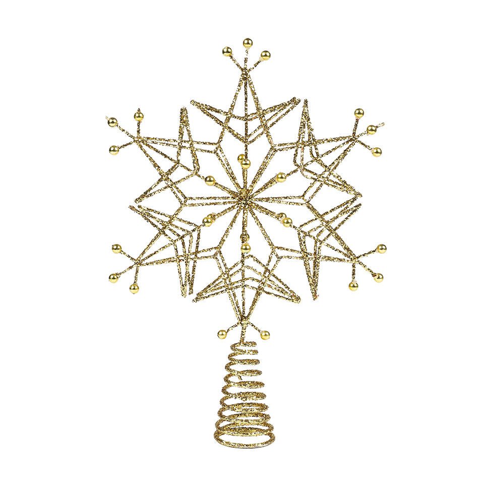 10cm 5 Pointed Star Tree Topper Gold