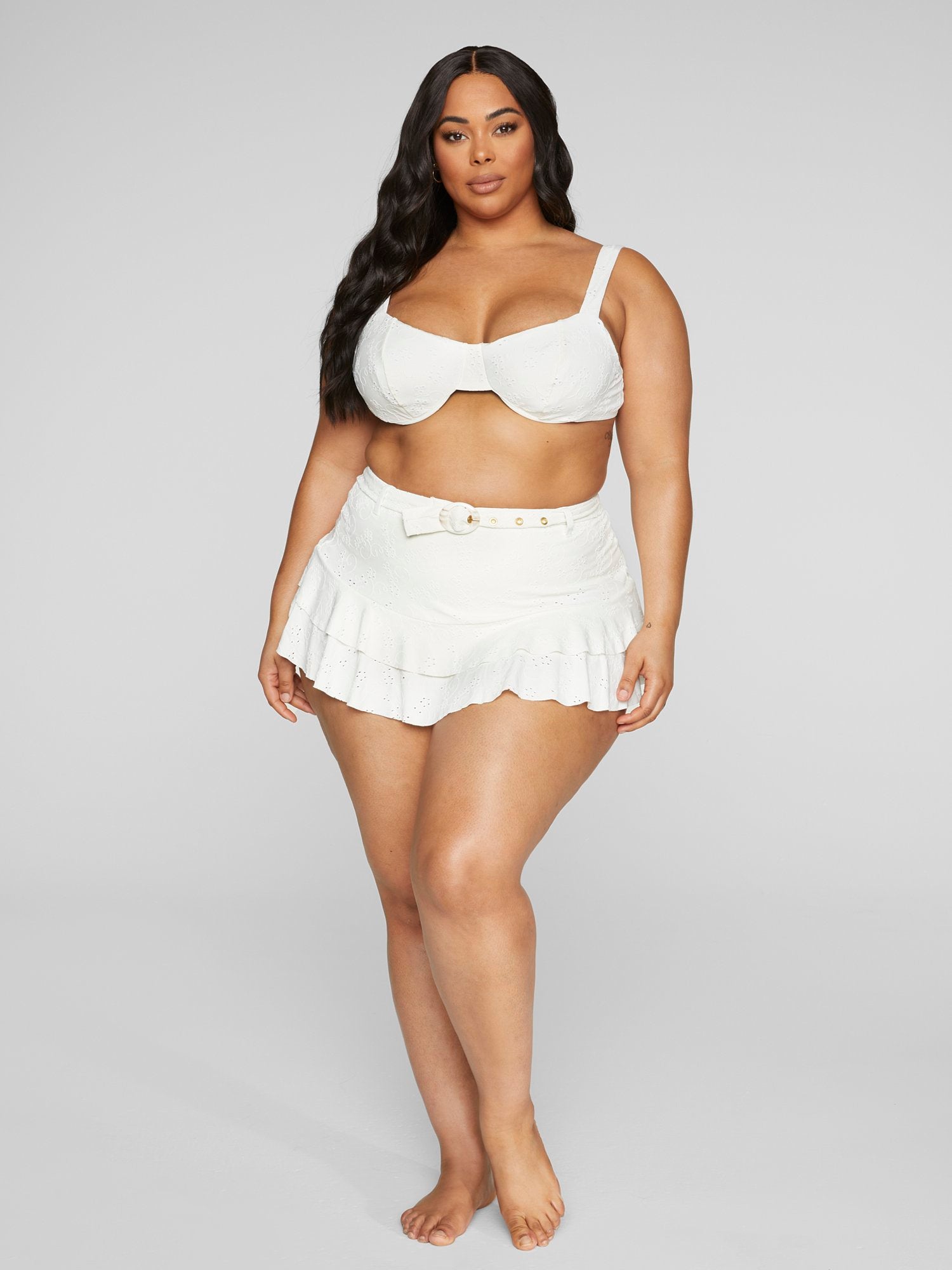 Plus Size Sasha Eyelet Bikini Swim Skirt