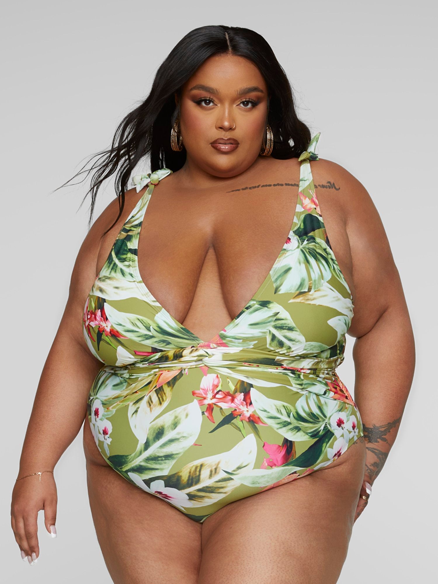 Plus Size Michelle Tropical Print One-Piece Swimsuit
