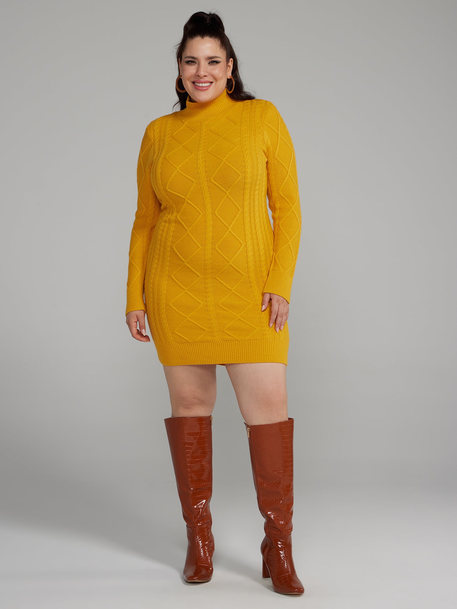 KIMCURVY Long Knit Dress Plus Size White Sweater Dress Sweater Dresses for  Women 2023 Beige 16W at  Women's Clothing store