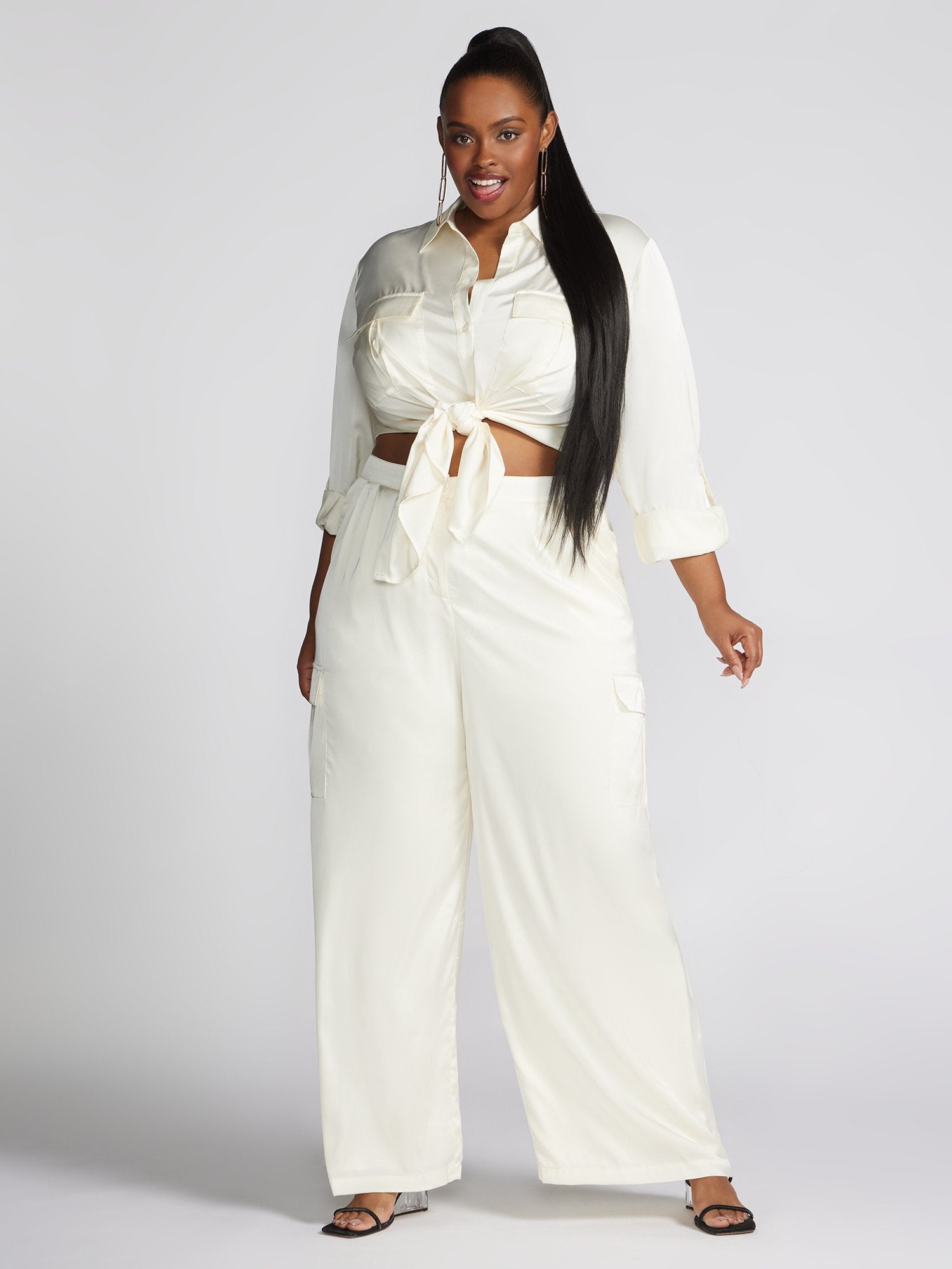 Plus Size Machella Wide Leg Cargo Pants