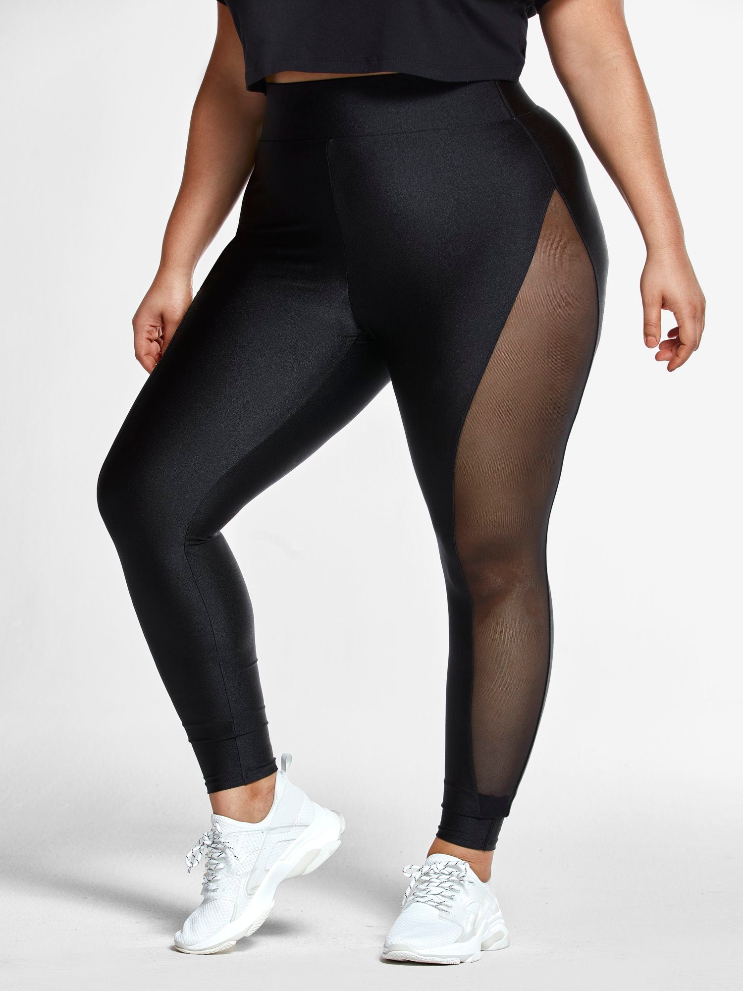 High Waisted Full Lenght Leggings - Black - Boutique 23