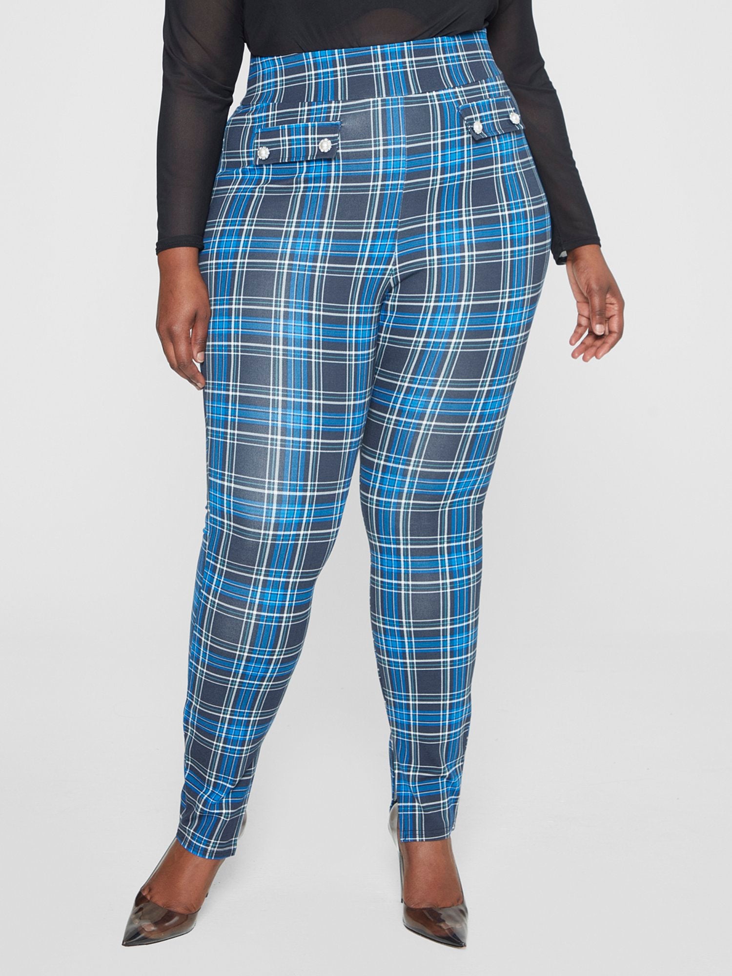 Plus Size Matilda Plaid Ponte Knit Leggings