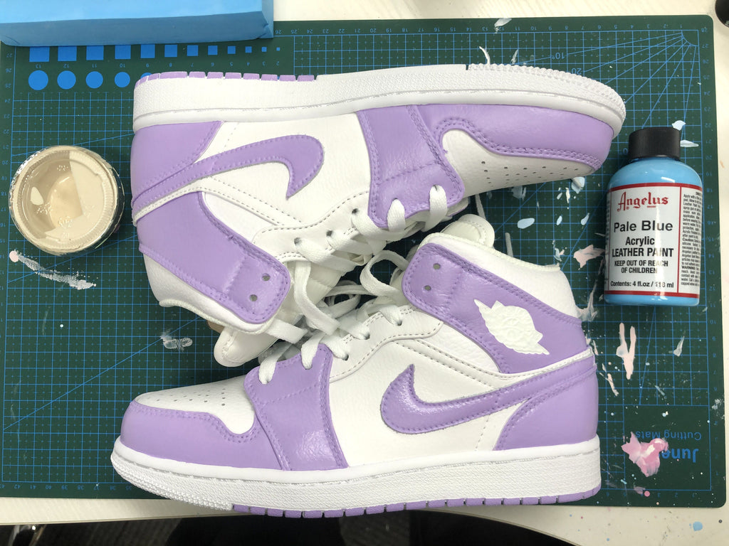 purple custom jordans