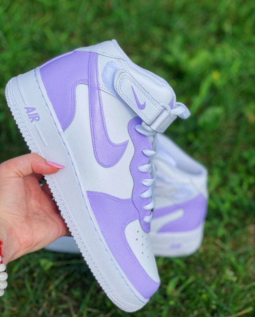 purple custom nikes