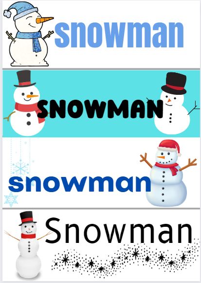 FREE Face painting wordboard from The Face Paint Shop - Snowman