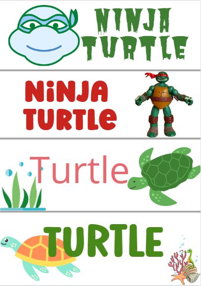 FREE Face painting wordboard from The Face Paint Shop - Turtle