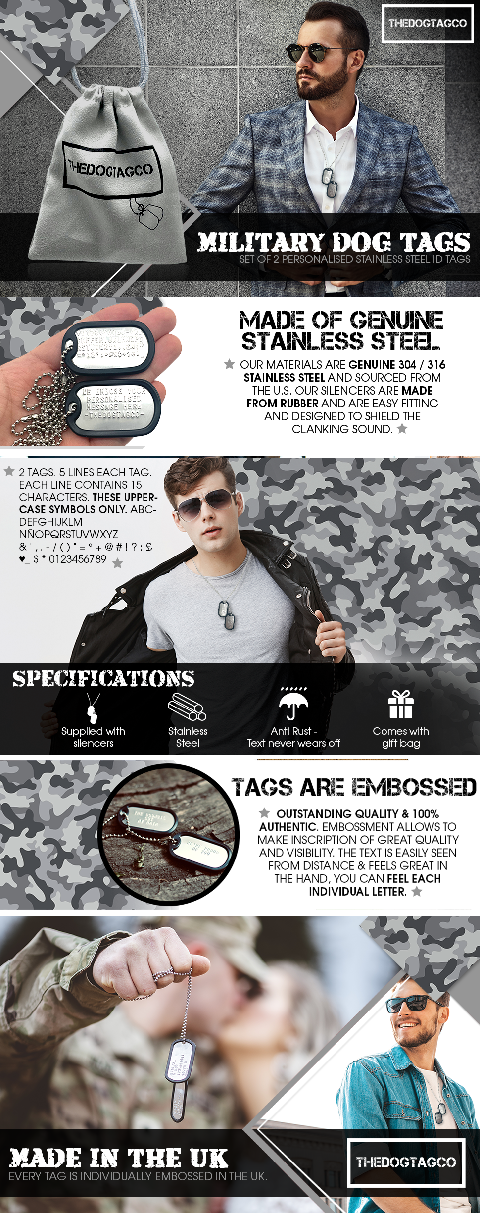 Military dog tag custom Stainless Steel Dog tags –