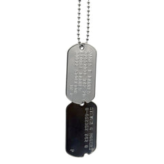 Margaret Elizabeth 'Peggy' Carter WWII Style Military Dog Tags Prop Replica  - Notched pre 1965 WW2 - Stainless Steel - Chain Included, TheDogTagCo