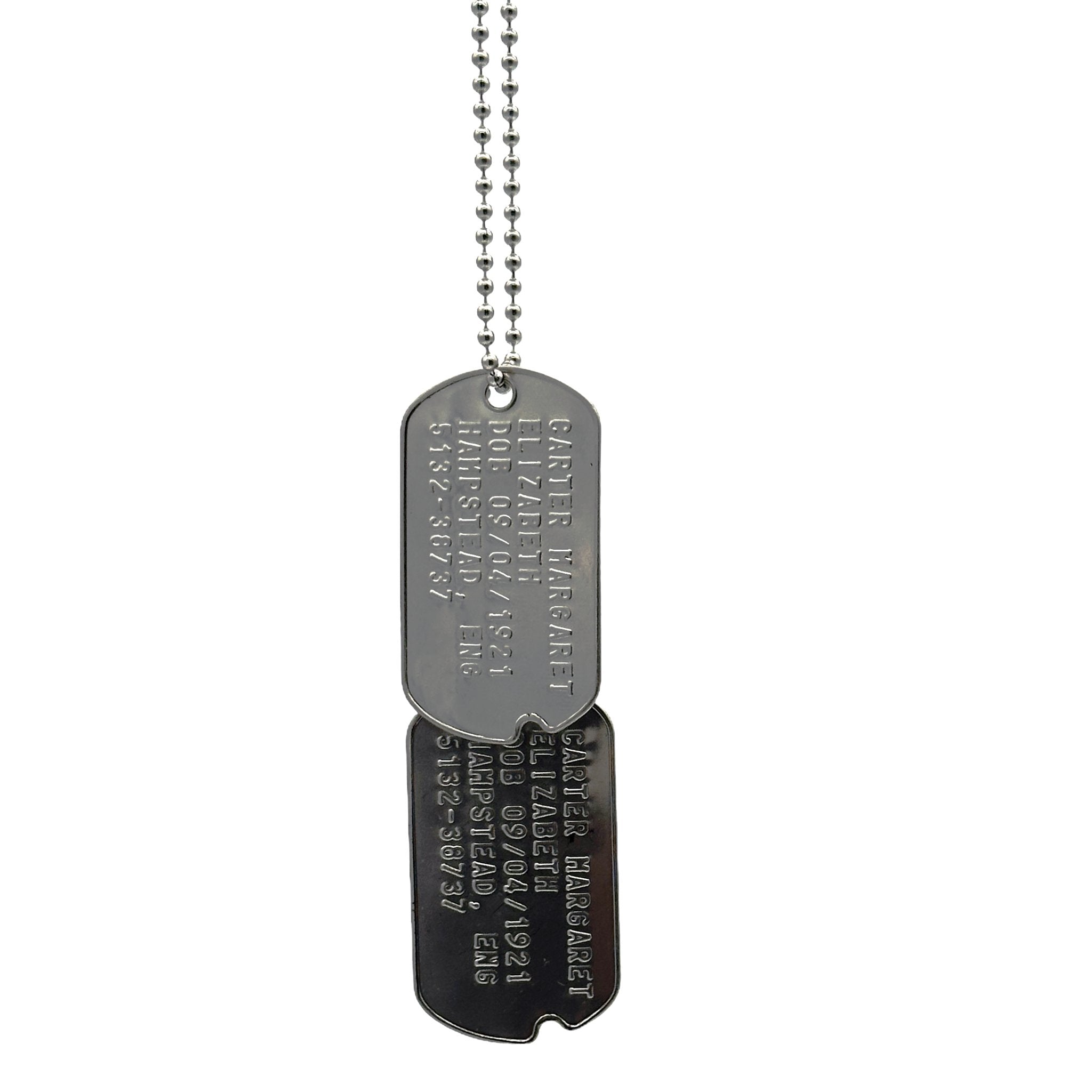  Stainless Steel Engraved Notched Military