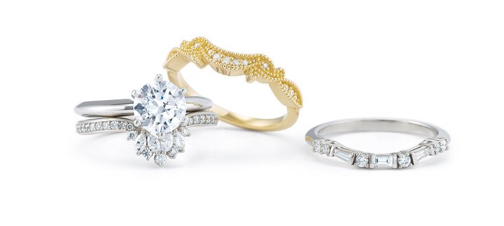 Engagement Ring & Wedding Bands
