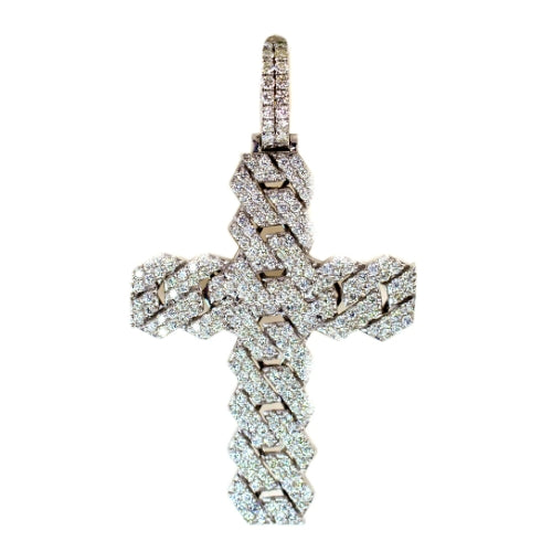 cuban link diamond cross