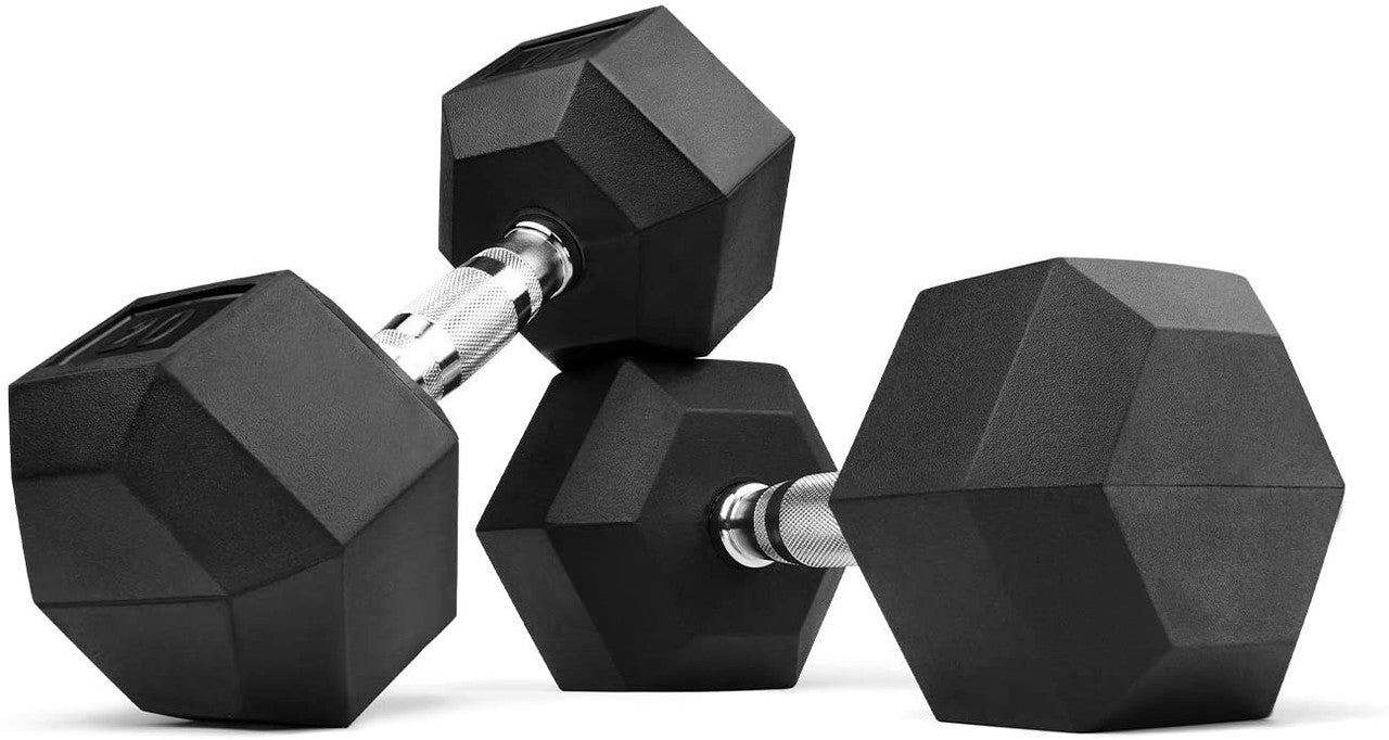 Electric Fitness Rubber Hex Dumbbell pair