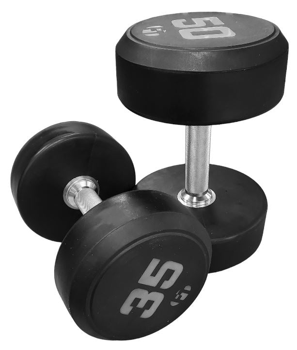 Fitness Town Deluxe Rubber Coated Round Dumbbells 35lb 50lb