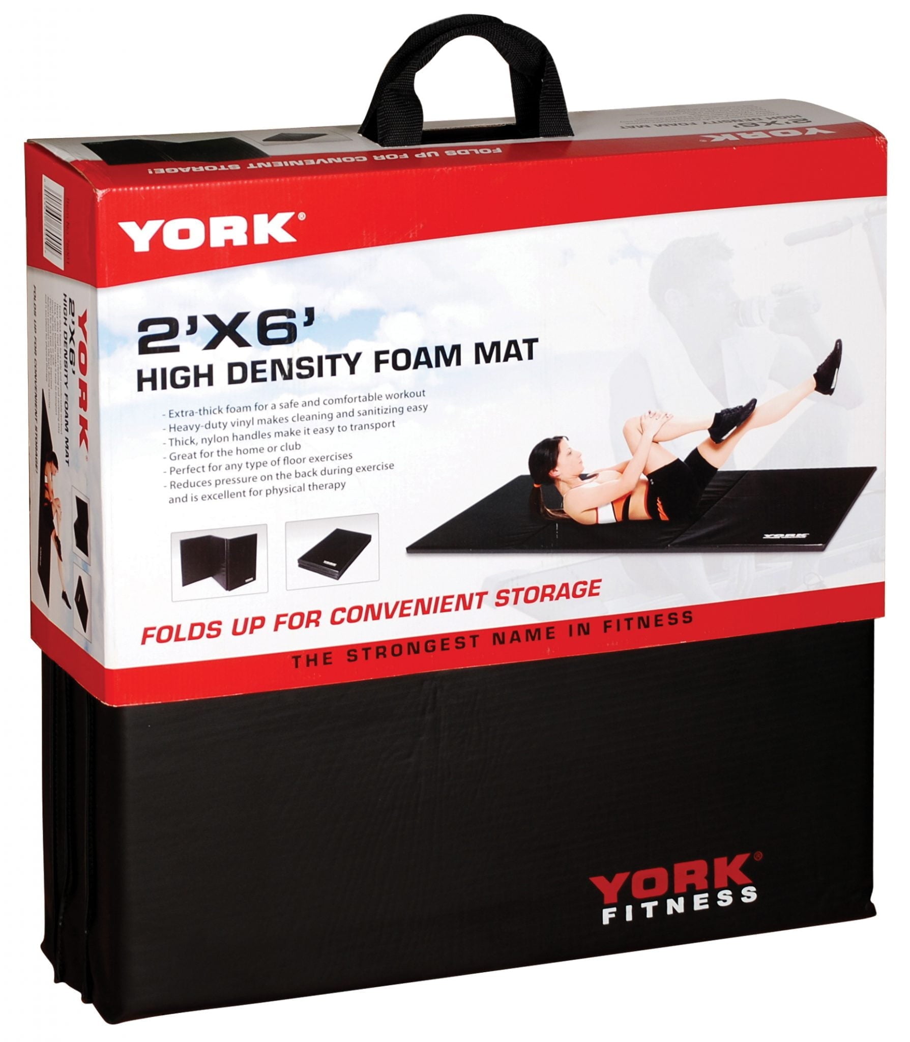 York® 2' x 6' Folding Exercise Mat packaged