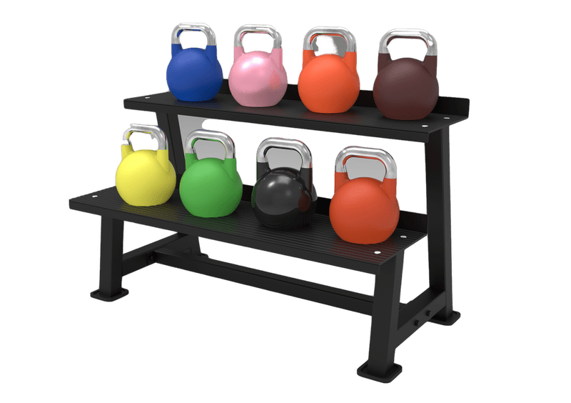 Fitness Town Kettlebell Rack - 2 Tier with kettlebells