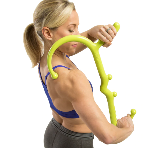 GoFit Muscle Hook in use