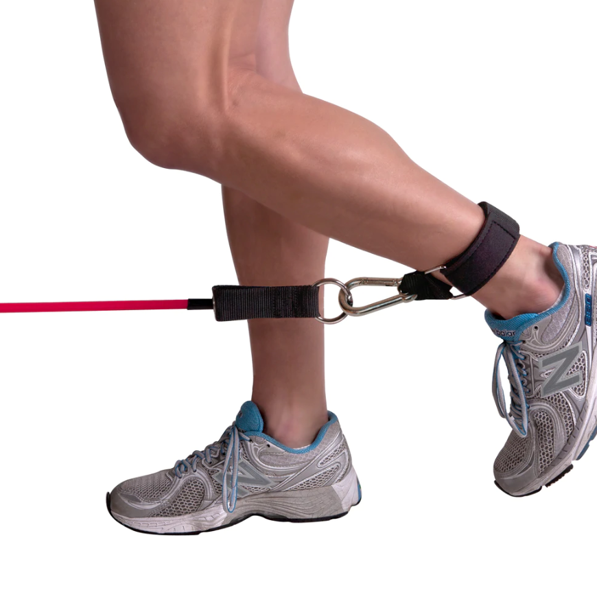 GoFit Ankle Strap - with Carabiner - in use