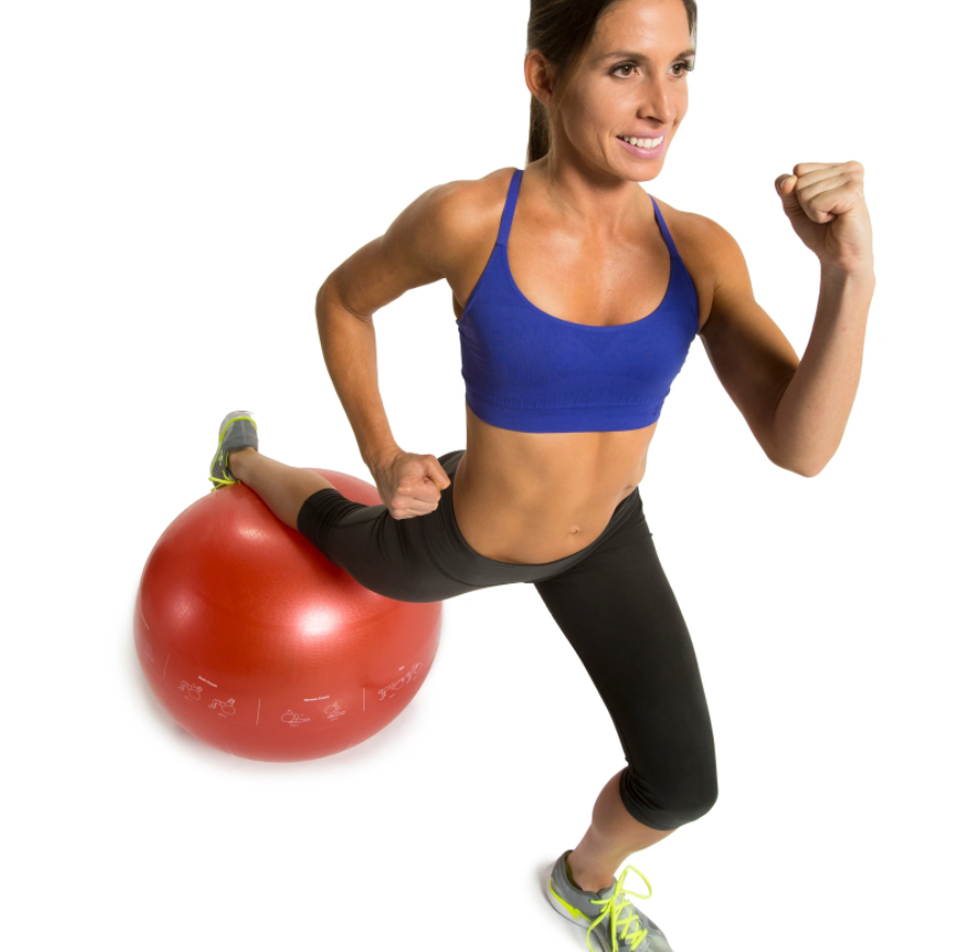 GoFit Stability Ball red in use