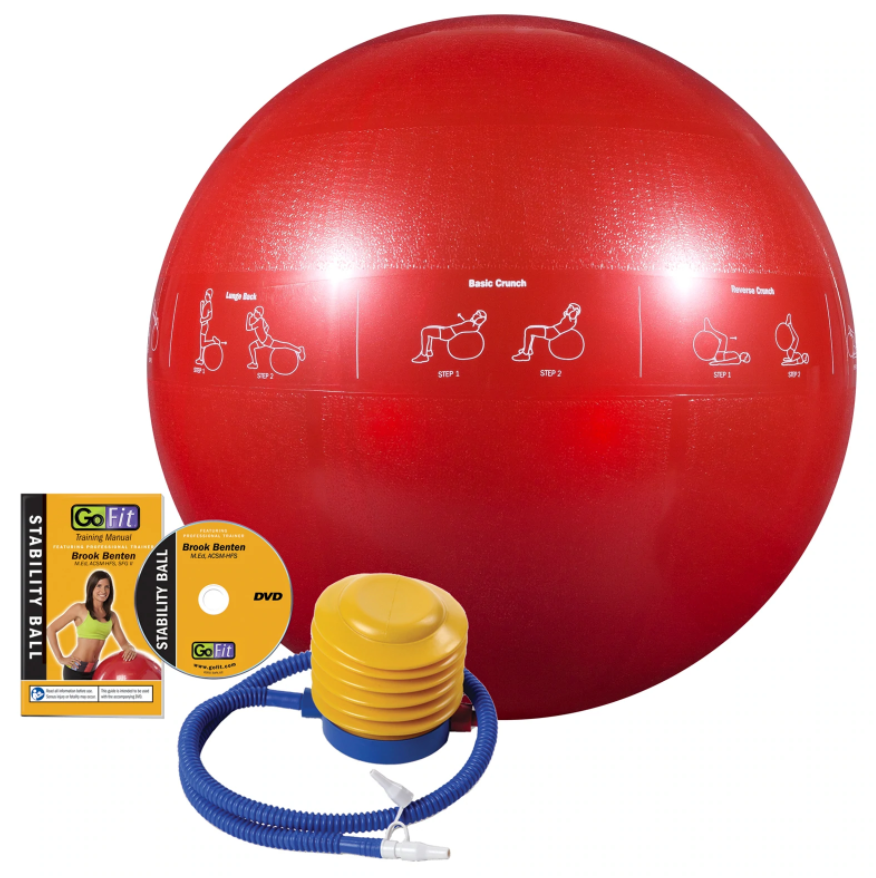 GoFit Stability Ball red with starter kit