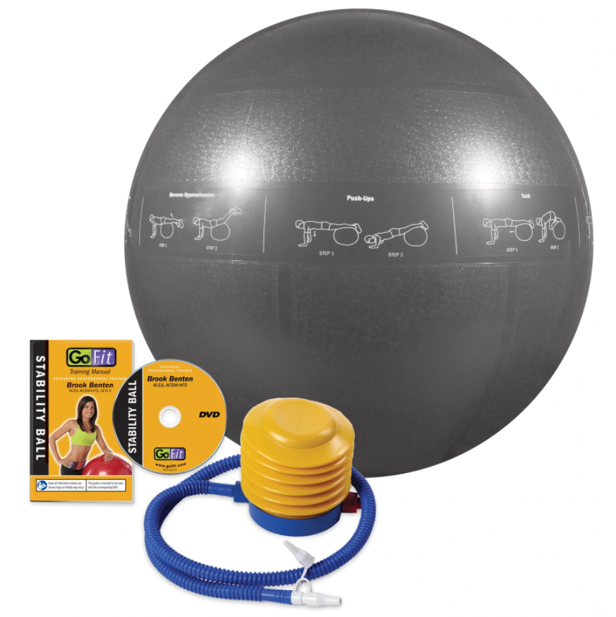 GoFit Stability Ball grey with starter kit