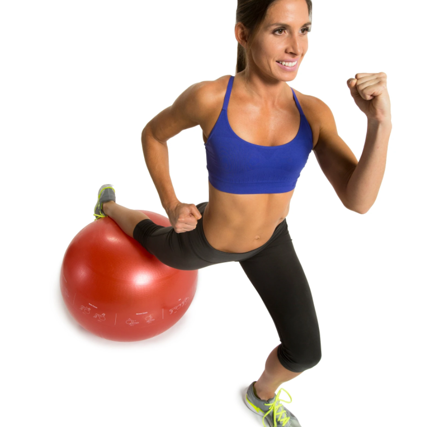 GoFit Pro Grade Stability Ball red in use