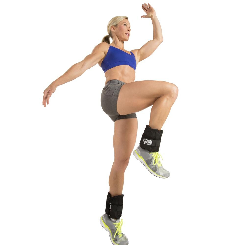 GoFit Adjustable Ankle Weights in use