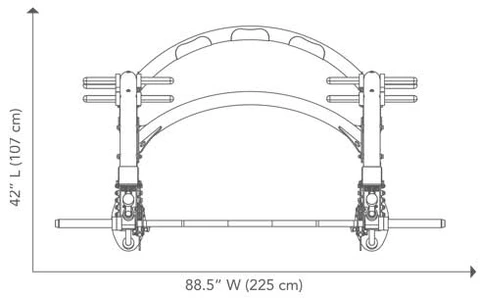 HOIST CF-3753 7 Degree Smith Machine dimensions diagram