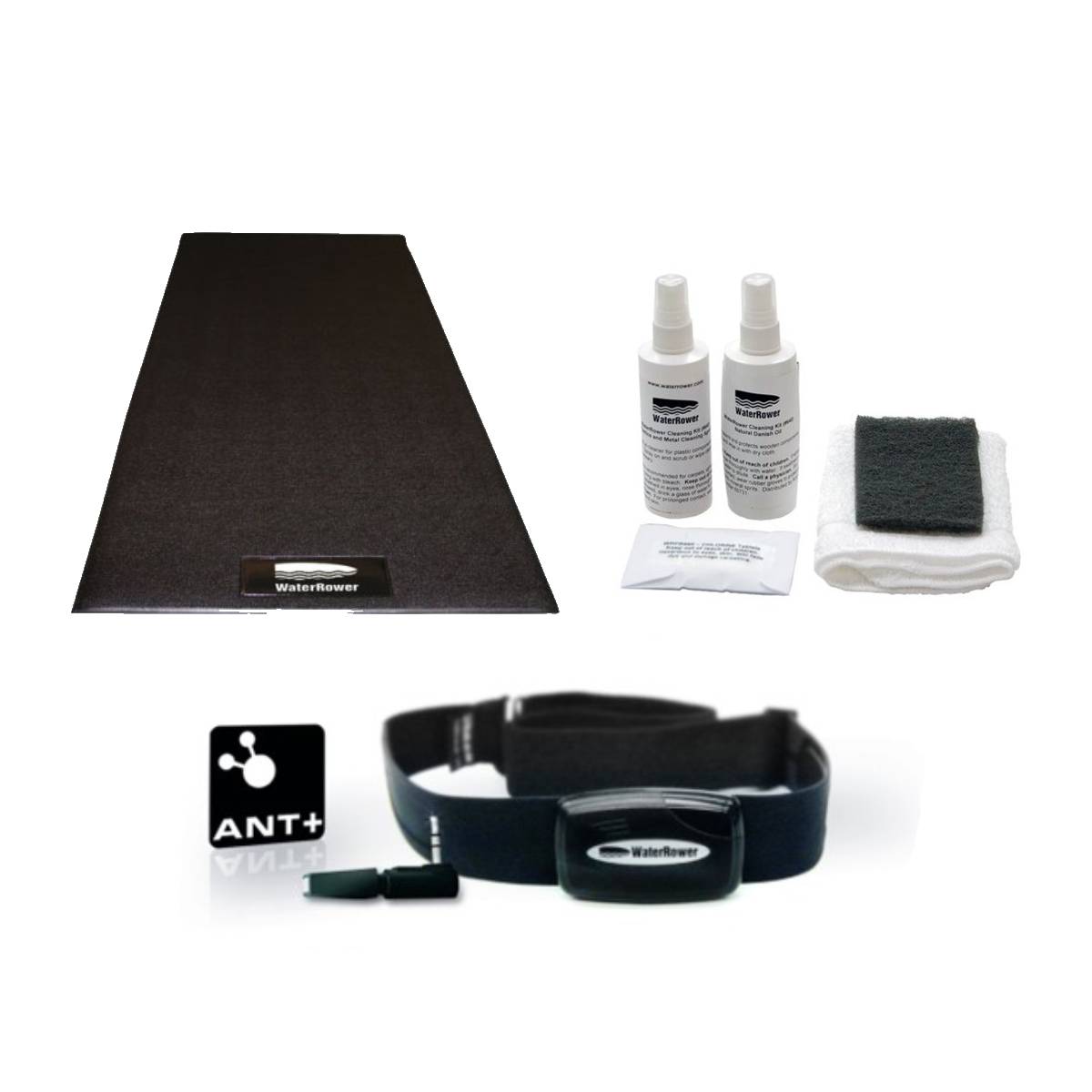 WaterRower Starter Kit with ANT+ External Heart Rate Monitor bundle contents