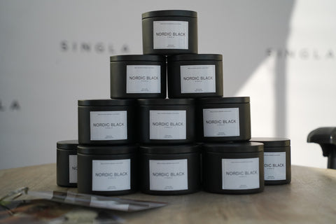 Nordic black organic 100% soy wax candles made ethically
