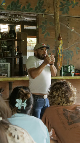 Organic coffee farmer on a coffee tour in south america