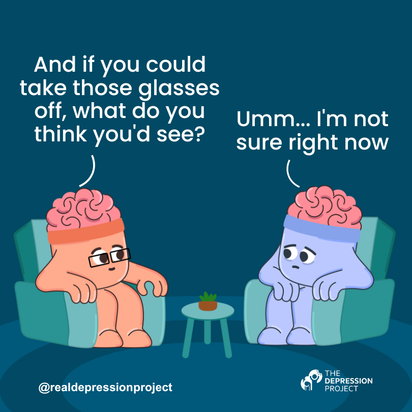 And if you could take those glasses off, what do you think you'd see? ... Umm... I'm not sure right now