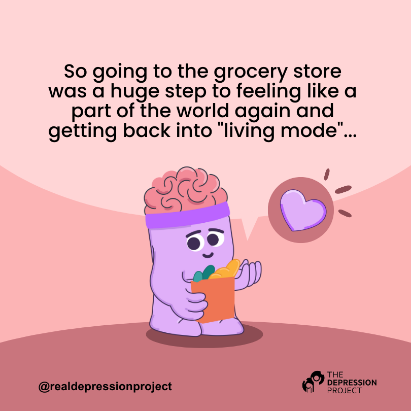 So going to the grocery store was a huge step to feeling like a part of the world again and getting back into "living mode"...
