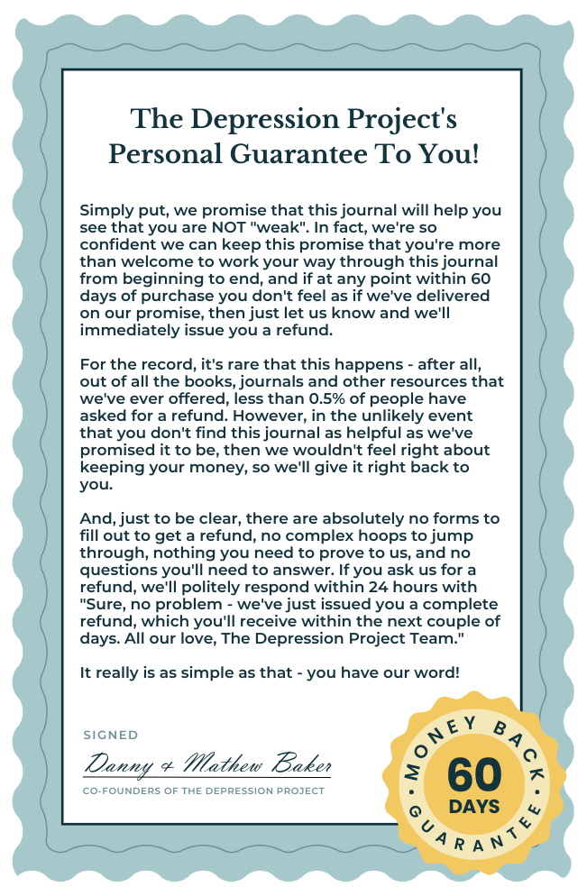 You Are Not Weak Journal Money Back Guarantee